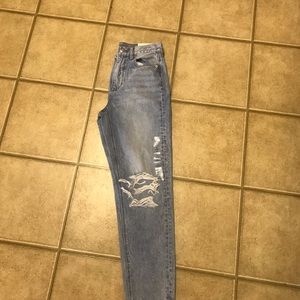 American Eagle distressed mom jeans